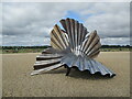 TM4657 : A  shingle  beach  and  a  sculpture  Aldeburgh by Martin Dawes