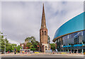 SP3378 : Christ Church steeple and The Wave by Ian Capper