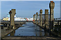 TQ5676 : Disused jetty at Littlebrook with view across the river to Purfleet by David Martin