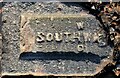 TQ7818 : Southwater brick in Churchland Lane, Sedlescombe by Patrick Roper