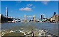 TQ3380 : Tower Bridge from the river bus by Lauren