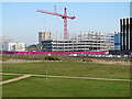 TL4554 : Cambridge Biomedical Campus: crane and car park by John Sutton