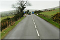 SH4845 : Roadworks and Layby on the A487 near Bryncir by David Dixon