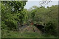 NY9839 : Disused Railway bridge spanning the River Wear by Chris Heaton