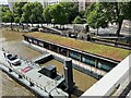 TQ3080 : Floating car showroom with a green roof, Embankment, London WC2 by Robin Stott