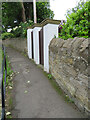 NZ9010 : Three gateposts by Spital Bridge (road), Whitby by John S Turner