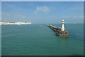 TR3340 : Lighthouse on the harbour wall by DS Pugh