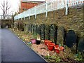 SE1731 : Re-located Headstones, St. John's Church, Neville Road, Bradford by Stephen Armstrong