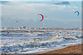 TQ2204 : Kite surfing off Shoreham Beach by Ian Capper