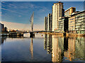 SJ8097 : Manchester Ship Canal, Media City Footbridge by David Dixon