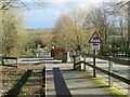 TQ1762 : Public footpath and traffic sign, Chessington World of Adventures by Malc McDonald