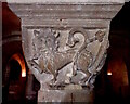 TR1557 : Carved Capital in Canterbury Cathedral Crypt by Phil Brandon Hunter