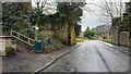 NY5361 : View along Station Road where it passes the remains of railway bridge by Roger Templeman