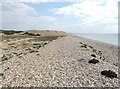 SZ5799 : Beach and pile of shingle near Browndown Point by Oliver Dixon