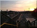 ST4687 : Severn Tunnel Junction railway station at sunset  by S