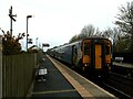 NY3167 : Glasgow Train at Gretna Green by Stephen Armstrong