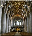 SO8932 : Tewkesbury Abbey - Nave by Rob Farrow