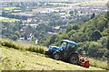 SO7646 : Mowing on the Malvern Hills by Philip Halling