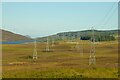 NH6398 : Dual Carriageway of Powerlines at Loch Buidhe, Sutherland by Andrew Tryon