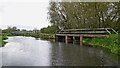 SK1715 : Raised towpath by the canal near Wychnor in Staffordshire by Roger  D Kidd