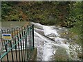 NY2223 : Weir on Coledale Beck, Braithwaite by Chris Allen