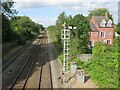 SJ4911 : Railway line and signal, Shrewsbury by Malc McDonald