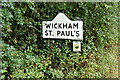 TL8336 : Wickham St Paul village name sign on Park Road by Geographer