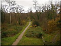 TG3227 : Westerly view along Weavers Way from former railway bridge by David Pashley