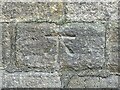 NY9650 : Benchmark, Blanchland Church by Adrian Taylor