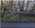 SO5504 : Warning sign at the southern end of Mork Road, St Briavels by Jaggery