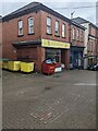 SO2800 : Yellow wheelie bins, Market Street, Pontypool by Jaggery