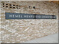 TL0806 : Hemel Hempstead Crematorium nameplate by David Hillas