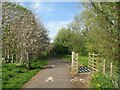 NY3751 : Gateway on The Caldew Cycleway by Adrian Taylor