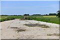 TG1427 : Oulton, Church Lane: Hardstanding and farm track combined into one by Michael Garlick