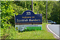 NT0944 : Scottish Borders boundary sign by Jim Barton