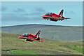 NT2319 : Two Red Arrows in the Yarrow Valley by Walter Baxter