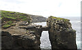 HY2115 : Rock bridge off Orkney Mainland by Trevor Littlewood