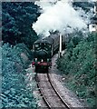 SX7466 : GWR 1420 leaves Buckfastleigh, 1971 by Martin Tester