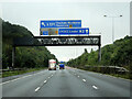 TQ7661 : Overhead Sign Gantry on the M2 near Blue Bell Hill by David Dixon