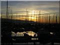 SZ0290 : Sunset at Parkstone Yacht Club Marina by Peter Jordan