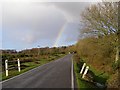 SU2001 : Rainbow above the road to Burley, New Forest by Jim Champion