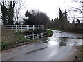 TM1591 : Ford and Footbridge near Brook Hall, Aslacton by Ian Robertson