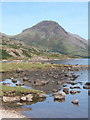 NY1505 : Wastwater shore, looking to Yewbarrow by Andrew Hill