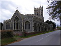 TM0534 : St.Mary's Church & Stratford St.Mary Church Postbox by Geographer