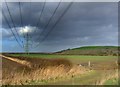 SK5997 : Wadworth Carr pylons by Steve  Fareham