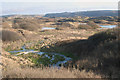 SS8576 : Duneland stream and footbridge, Merthyr Mawr Warren by eswales