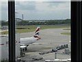 TQ0576 : Gate A5 at Terminal 5, London Heathrow by M J Richardson