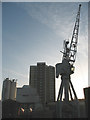 TQ3777 : Working crane at Deptford Creek by Stephen Craven