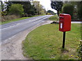 TM4459 : B1121 Aldeburgh Road & Aldeburgh Road Postbox by Geographer