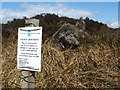 NS4581 : Notice beside the Lang Cairn by Lairich Rig